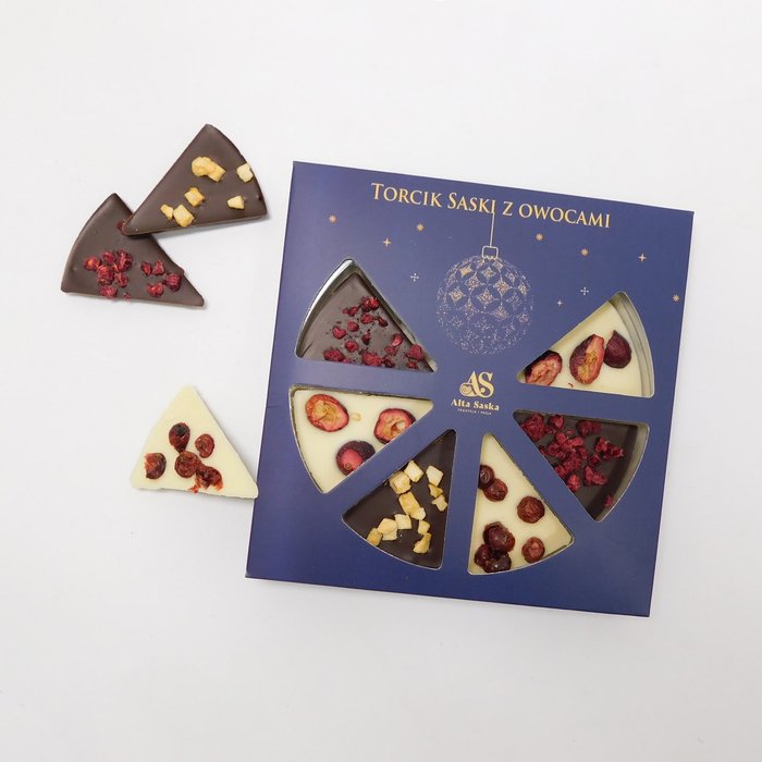 Torcik Saski Czekoladowy z owocami 60g