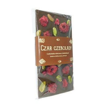 Czekolada mleczna z maliną i pistacją 110g