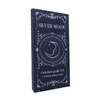 Czekolada Silver Moon Navy gorzka z płatkami jadalnego srebra 100g