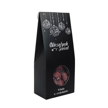Wiśnie w czekoladzie 100g- Wesołych świąt, czarne