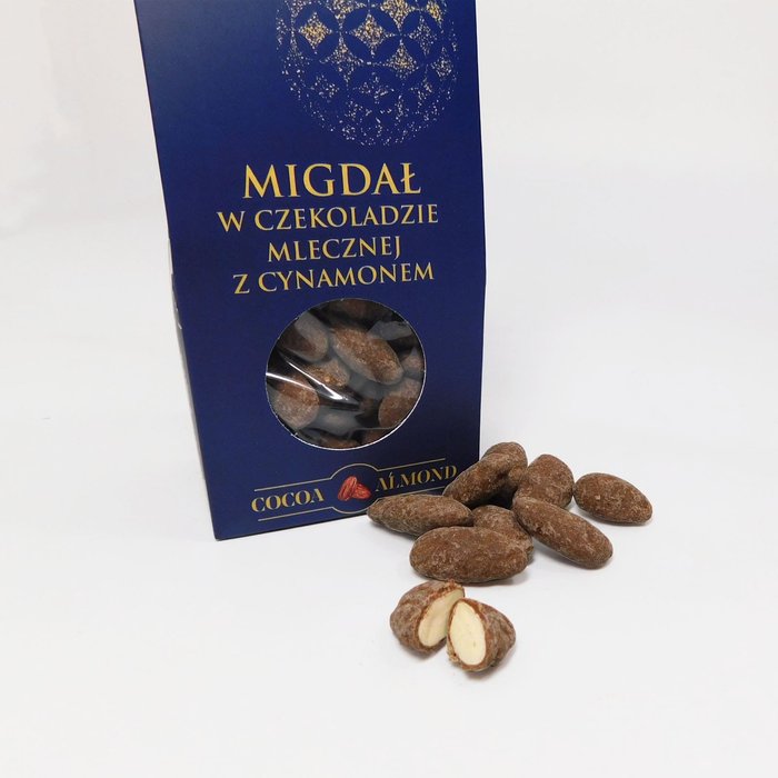 Migdały w czekoladzie mlecznej z cynamonem 100g