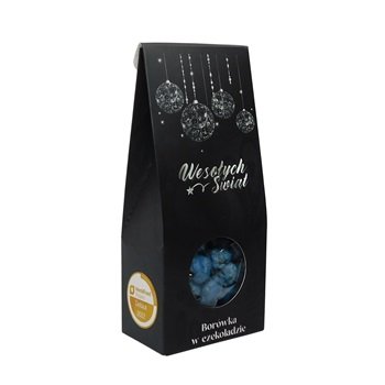 Borówka w czekoladzie 100g - Wesołych świąt, czarne