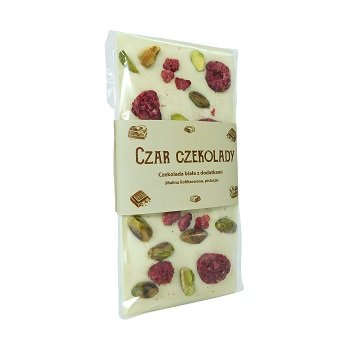 Czekolada biała z maliną i pistacją 110g