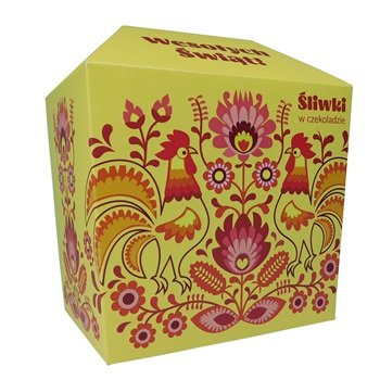 Śliwki w czekoladzie 150g - Folk Wielkanoc, żółty