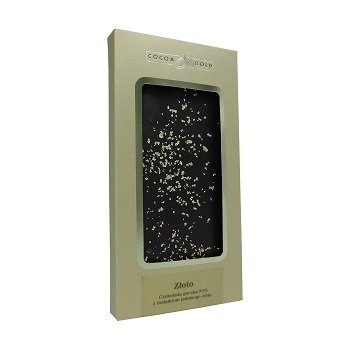 Czekolada Gold Gloss gorzka z płatkami jadalnego złota 100g